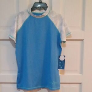 Panama Jack Bright Blue Swim Tee with Beach Graphic NWT